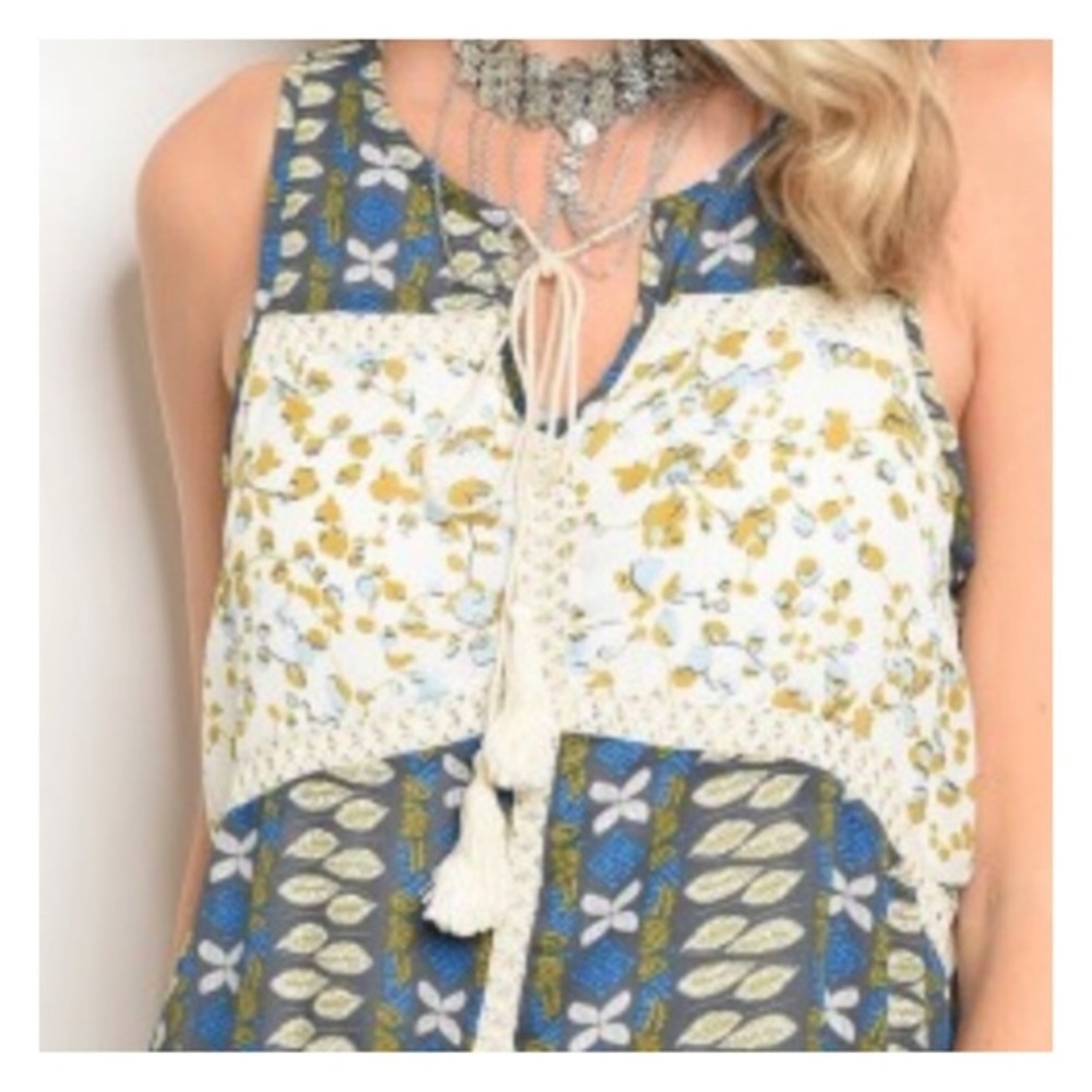 Boho Hanging Floral Tassel Dress - Picture 2 of 6